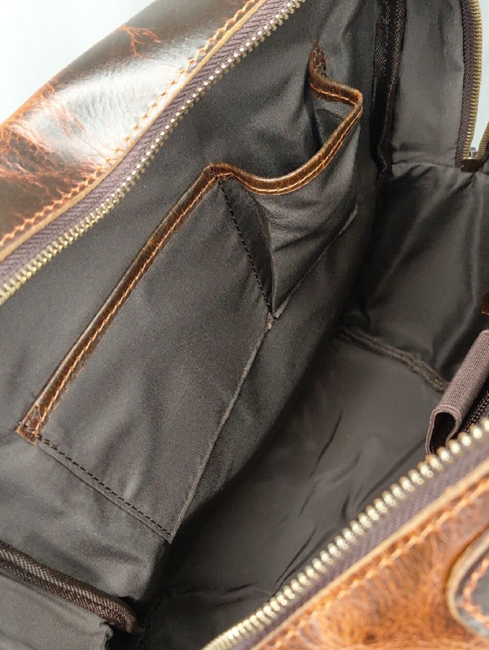 Vintage-Style Brown Leather Backpack for Men - Picture 8 of 11